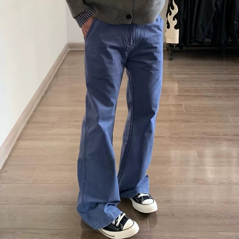 New American-Style Cleanfit Jeans, Loose Straight-Leg Washed Work Pants, Versatile Design, Long Pants for Both Men and Women