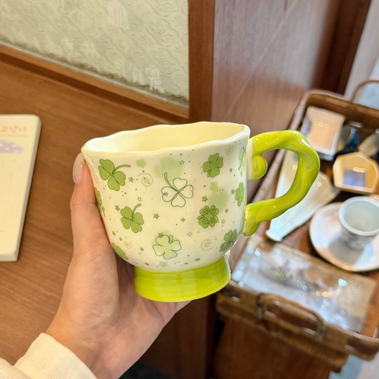 Tazas de cerámica casera de flores francesas tazas de agua de bebida taza de desayuno de oficina taza de café taza de leche