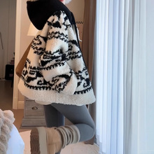 圈圈纱外套女独特超好看针织开衫女秋冬加厚高级感连帽小个子上衣