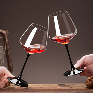 Green Apple Home High Color Value Burgundy Red Wine Glass Lead-free High-grade Crystal Glass Big Belly High Foot Cup Set