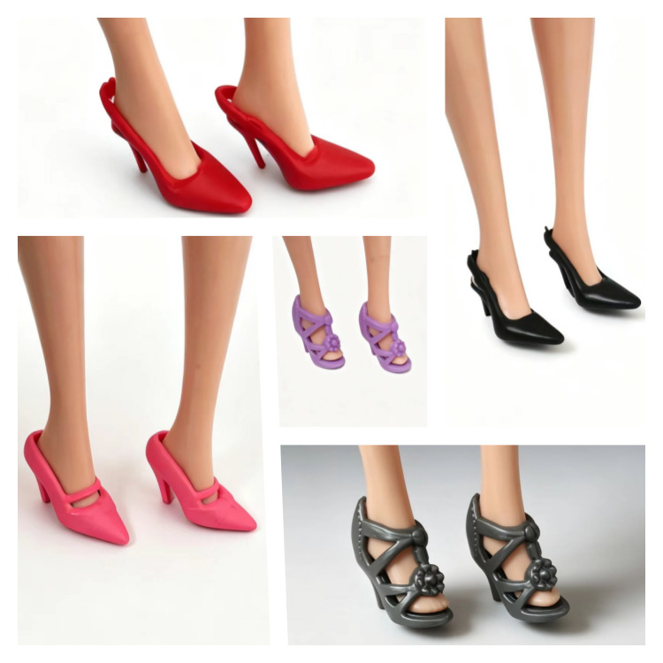 Wholesale plastic accessories, dress up doll shoes, small flower shoes, crystal shoes two colors can choose