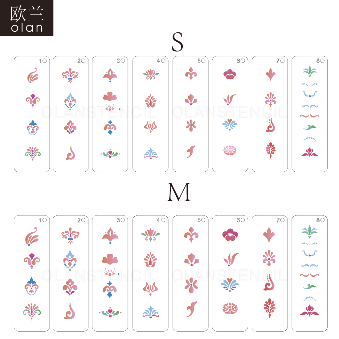 new pattern Eyebrows pattern Flower Tin Template Antiquity Hanfu waterproof Template children Forehead Coloured drawing Hollow Makeup