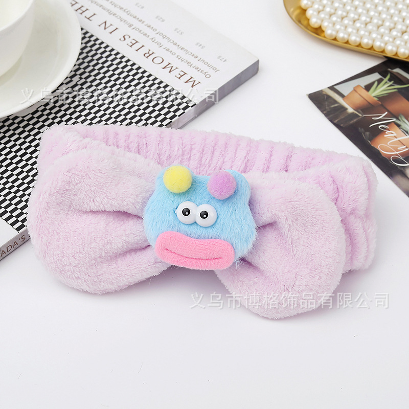 Corea del Sur de dibujos animados banda de pelo diadema para las niñas cara de lavado banda de pelo lindo oso de peluche cabeza estrella banda de pelo al por mayor