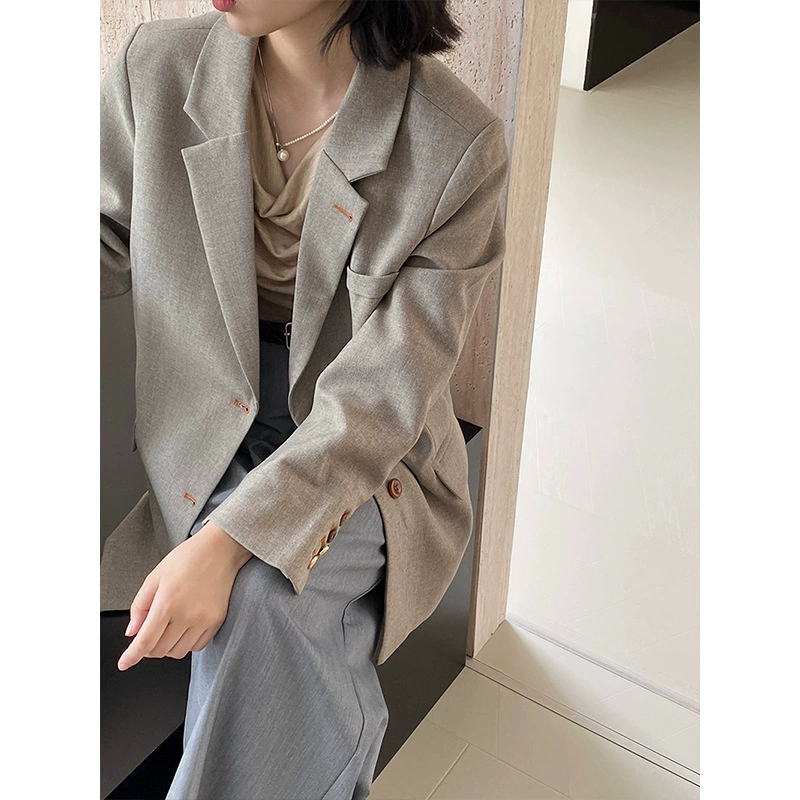 Jiang Zuo Zuo Zurich, пестрый пистолет-воротник, силуэтный пиджак, женский повседневный наплечник, топ 6103