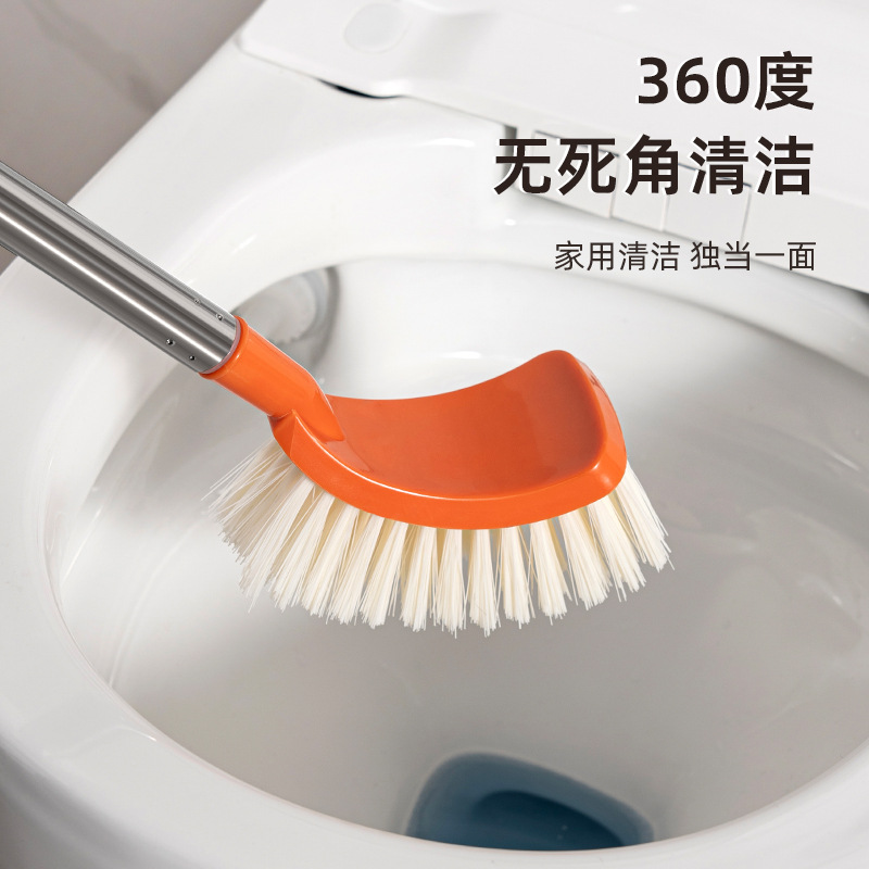 Long Handle Toilet Brush Household Non-Drilling Wall-Mounted Decontamination Cleaning Toilet Brush Toilet Cleaning No Dead Angle Washing Toilet Brush