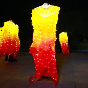 Dancers LED light glow yellow orange red fan dance performances luminescence prop color glow belly dance fan