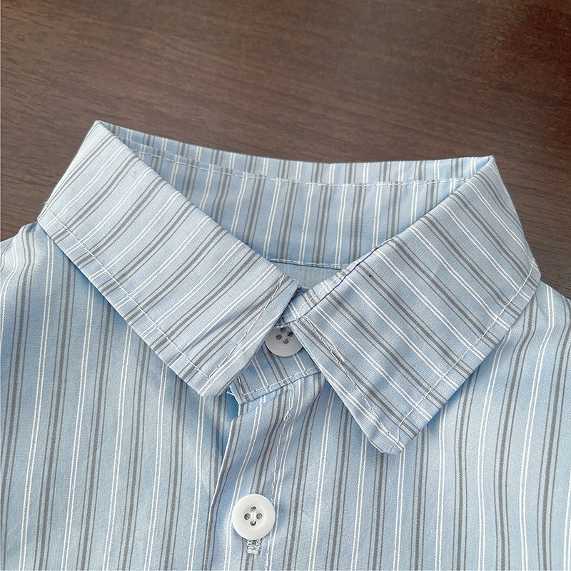 2025 otoño nueva camisa de ropa infantil para hombres y mujeres, camisa de manga larga para niños, camisa coreana de primavera