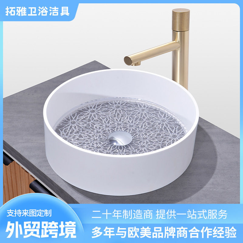 Small-Sized Glass Washbasin for Hotel, Bathroom Basin, Mini Round Glass Washbasin for Face Washing