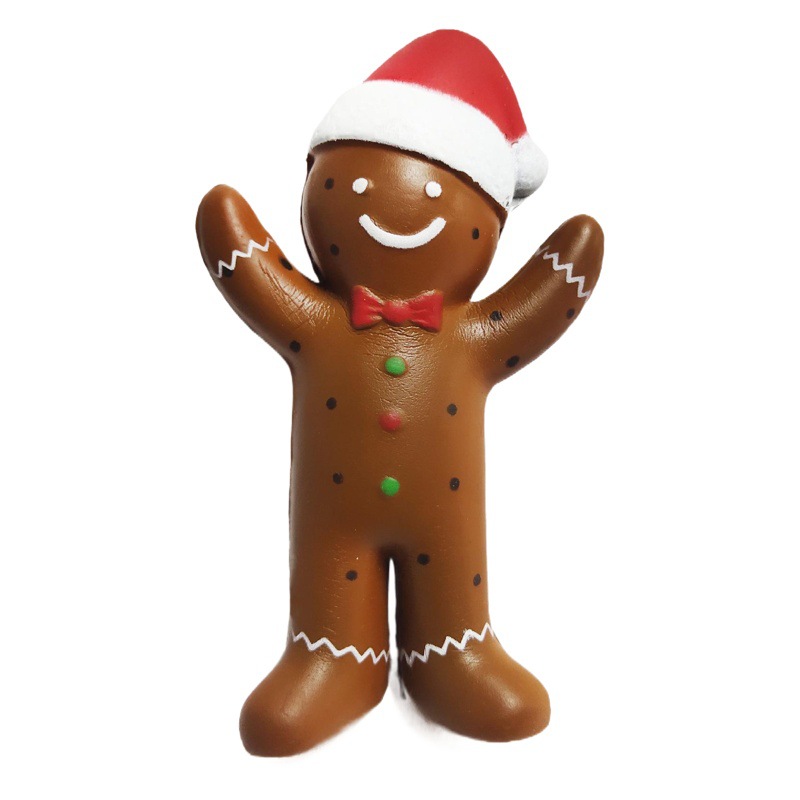 Nueva exótica descompresión ventilación juguete blando pellizco música pu rebote lento simulación dibujos animados Navidad hombre de jengibre