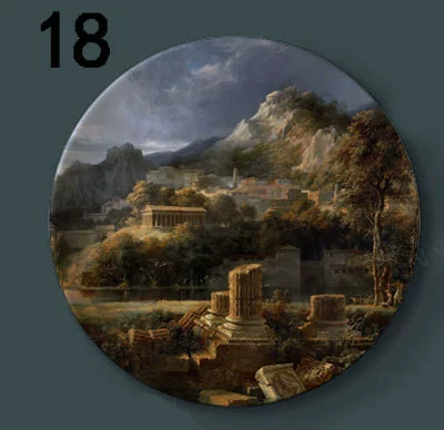 Декоративная тарель с масляной росписью Louvre, европейская настенная керамическая панель, декоративная тарелка для гостиной, для винного шкафа или ТВ-тумбы
