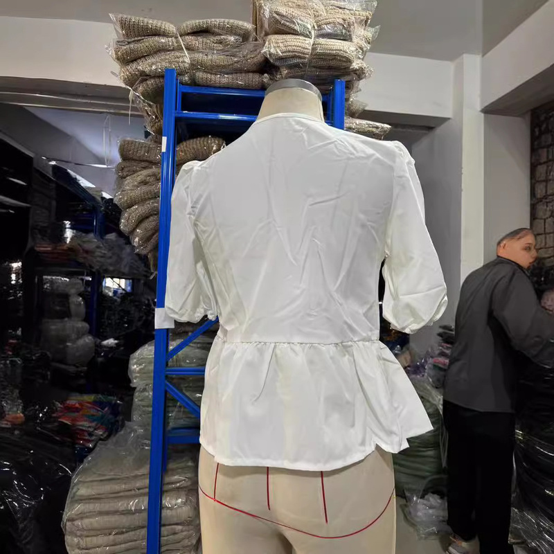 开衫薄款女春夏款欧美风女装法式小众时尚修身百搭系带泡泡袖上衣|undefined