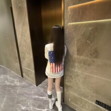 美式复古旗帜印花短袖t恤女2026夏季新款宽松情侣设计感白色上衣