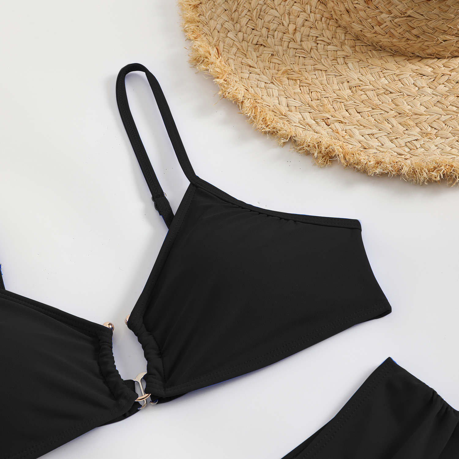Solid Color Two-Piece Bikini Set For Women, Trendy Swimwear With Comfortable Fit, Versatile Beach & Pool Swimsuit_ecoleips.com