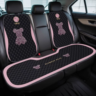 Seat cushion, seat cover Cover for All Seasons, Simple - e0748k-pink-diamond-bear-back-row-three-piece-set-velvet-pad-a03-code