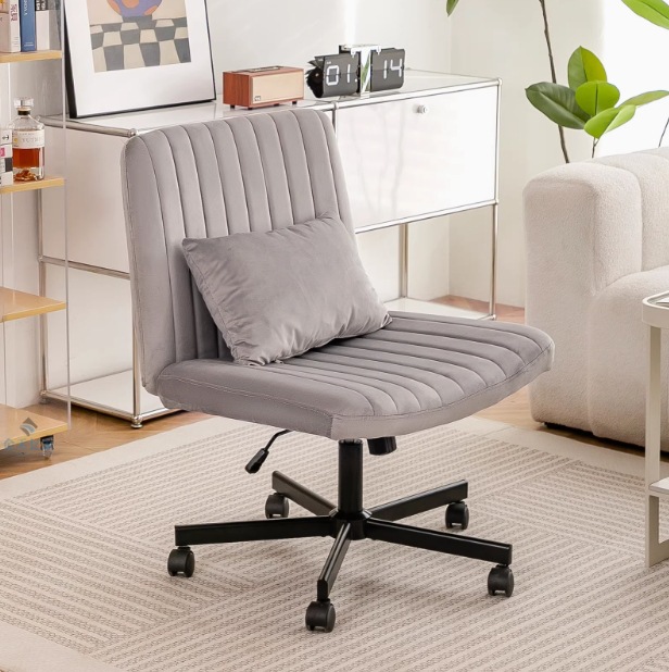 회색 [벨벳] - 허리 받침대가 있는 검정색 도르래 발