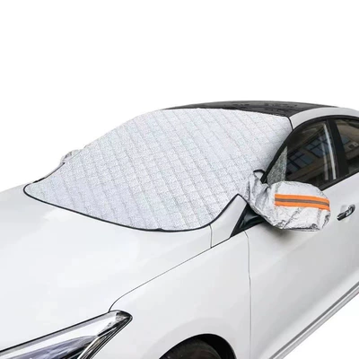 Car snow shield Sunshade Anti-Box Heat Insulation Thickened - orange-reflective-strip-sedan-model