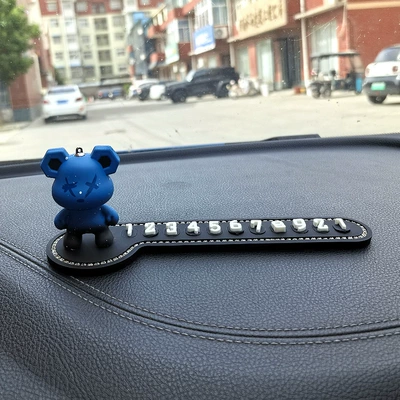cute Net red mobile car – Nömrəli dayanma kartı - blue-violent-bear-stop-sign