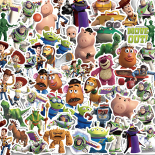 50 pieces Toy Story Sheriff bear three eyes cute stickers waterproof no glue hand account decorative stickers wholesale