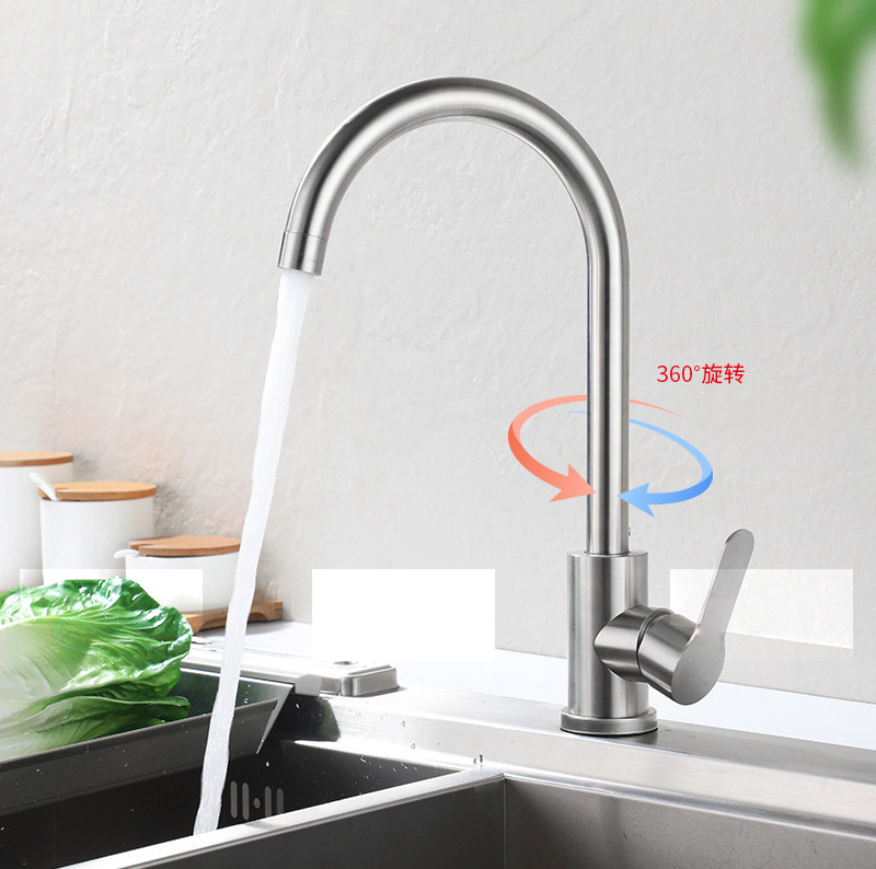 Kitchen faucet, stainless steel sink, cold and hot belt, ball bearing, swivel, universal household sink manufacturer wholesale full figure
