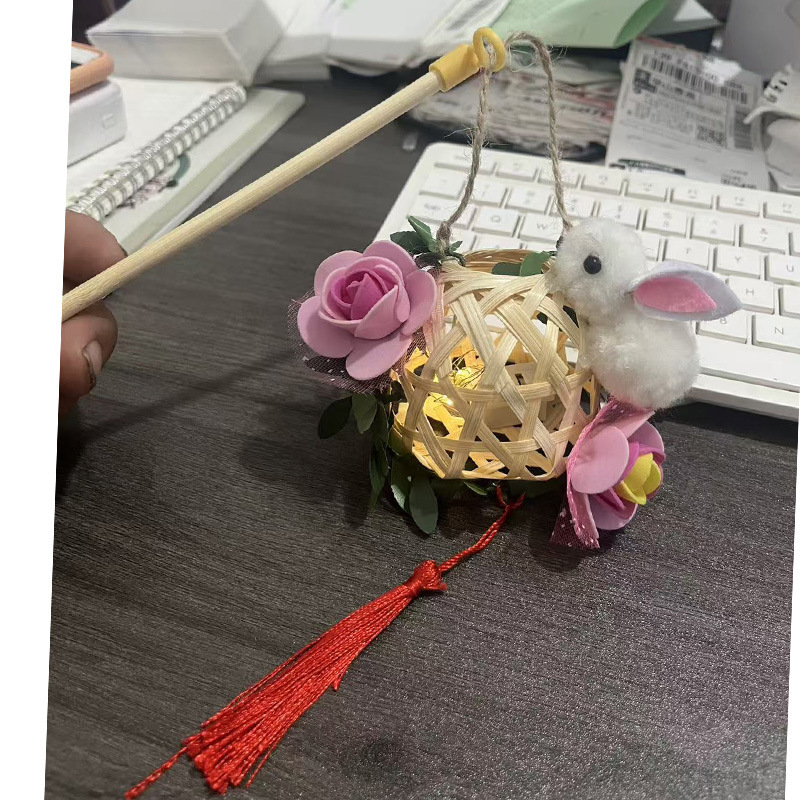 DIY 대나무 랜턴 [풀과 2색 꽃 포함]