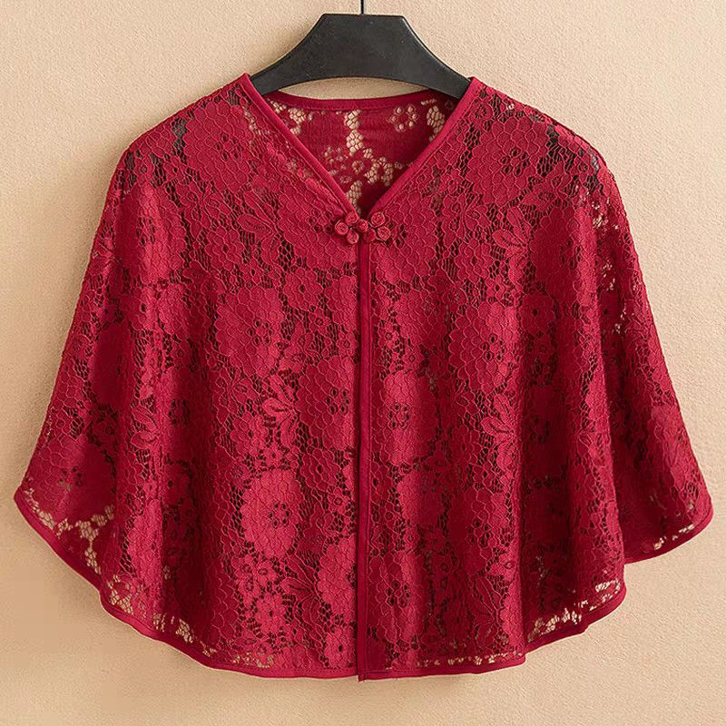 Cheongsam Shawl with Sun Protection Shirt, Thin Ice Silk Jacket with Buttons, Short Retro Cloak with Skirt, Western Style Cloak