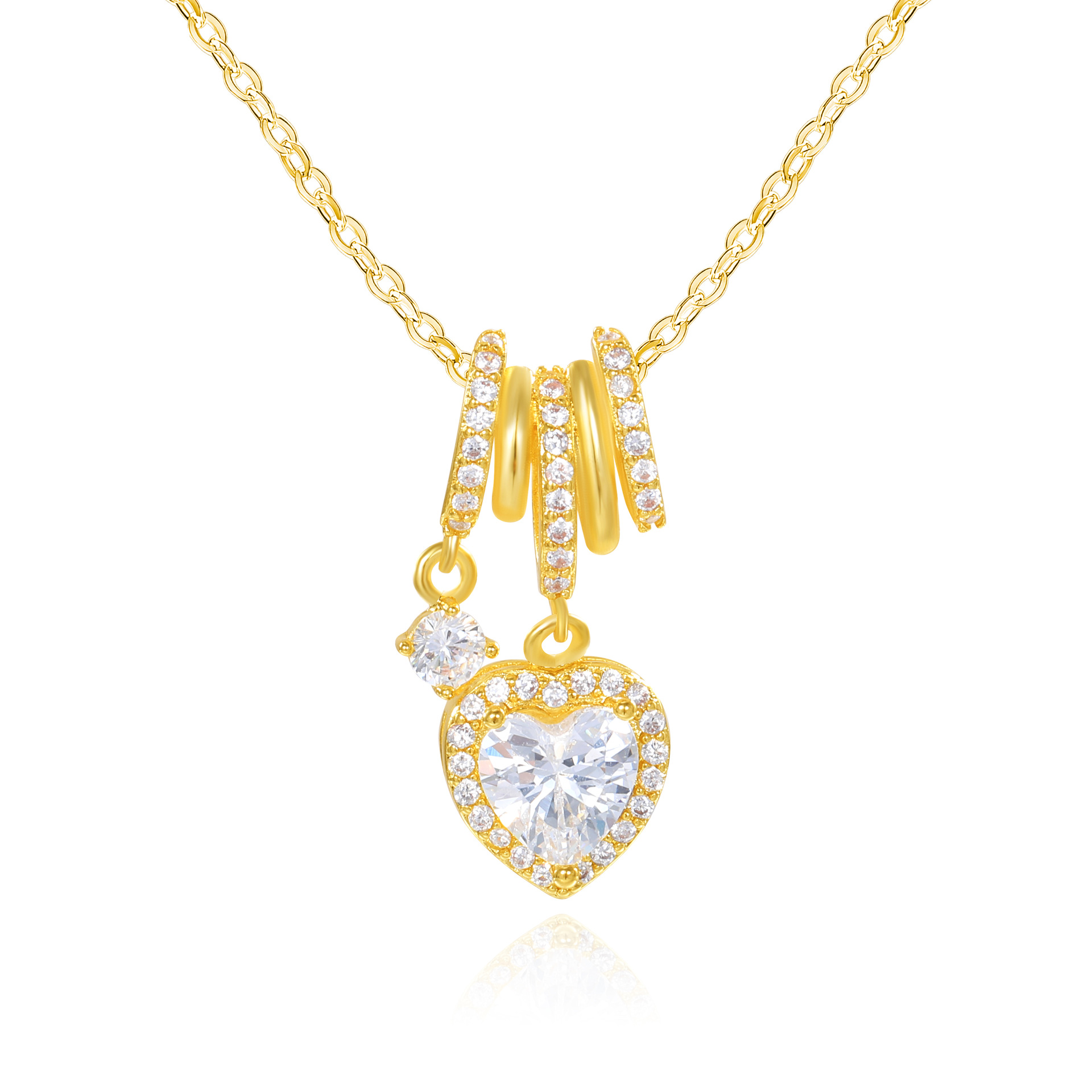 Collar de circonita en forma de corazón, diseño exquisito, moda de verano, cadena para clavícula, elegante colgante, joyería versátil._voghion.com