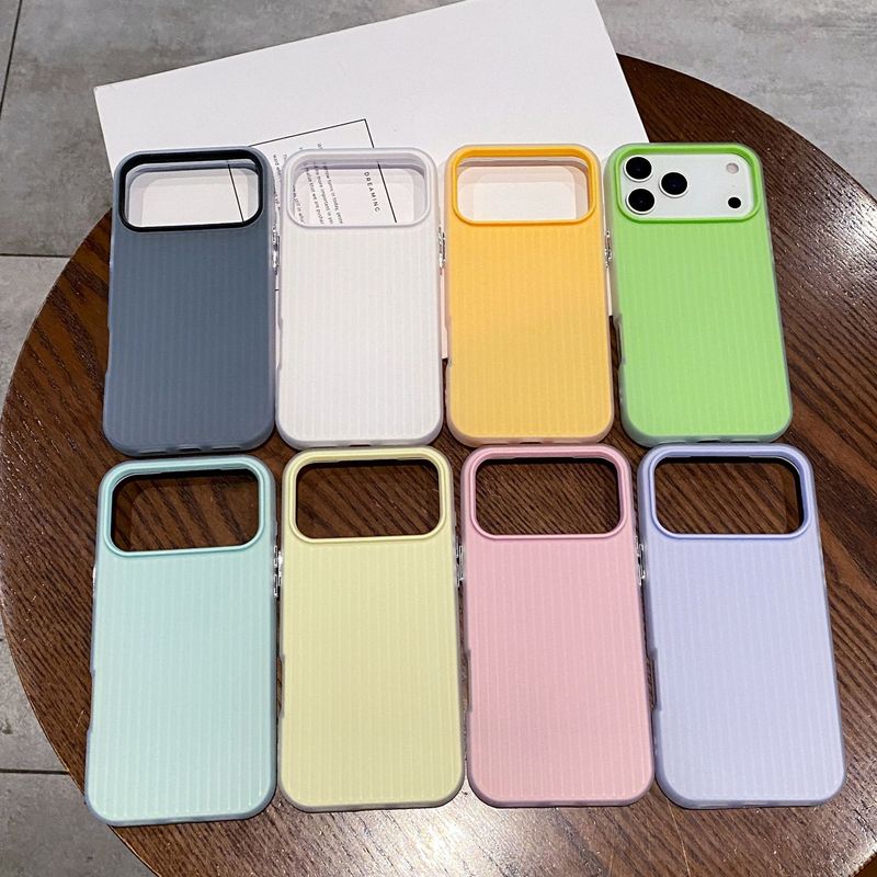 适用iPhone17pro手机壳瓦楞磨砂肤感苹果16pro二合一防滑15保护套|undefined