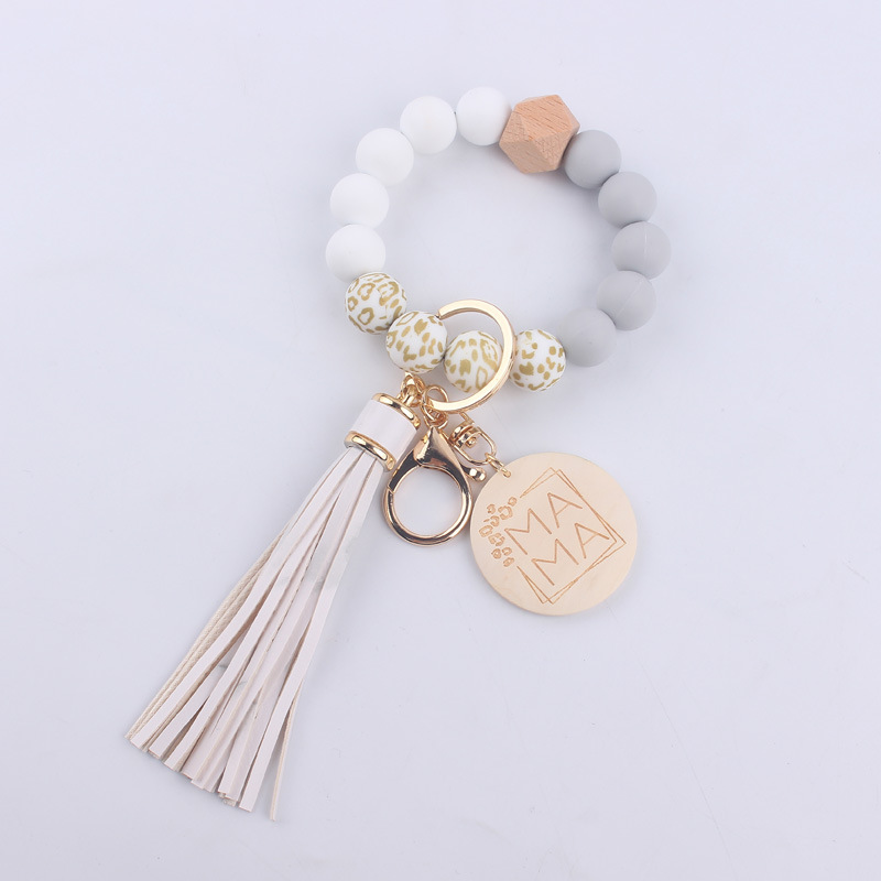Holiday, Daily Occasion Silica Gel Material Mother'S Day Festival Simple Style Letter Silica Gel Beaded Mother's Day Women's Keychain