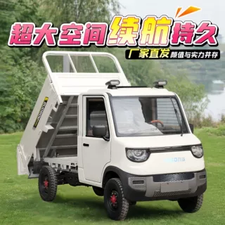 电动四轮车拉货车液压翻斗油电两用山区快递平板箱式载重王皮卡
