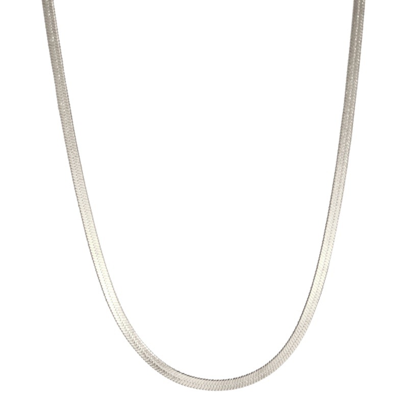 2022 popular de hueso de serpiente collar de cadena de acero inoxidable de cadena plana de serpiente