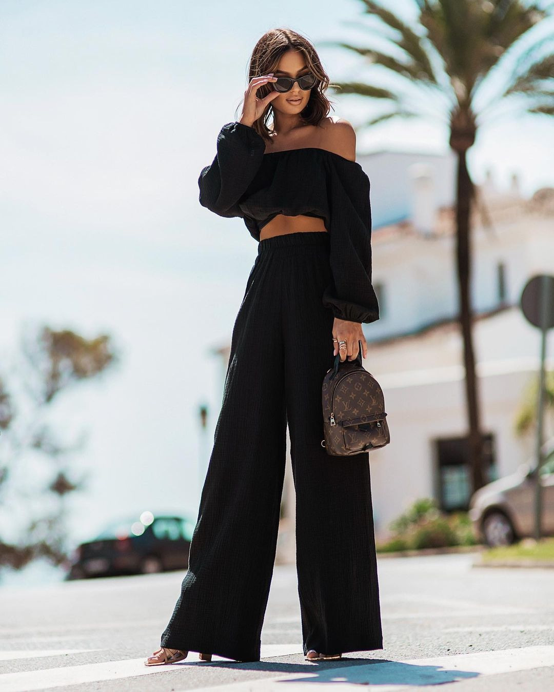 Pleated Design Holiday Daily Women's Sexy Streetwear Solid Color Polyester Pleated Pant Co-ord Set Pants Sets