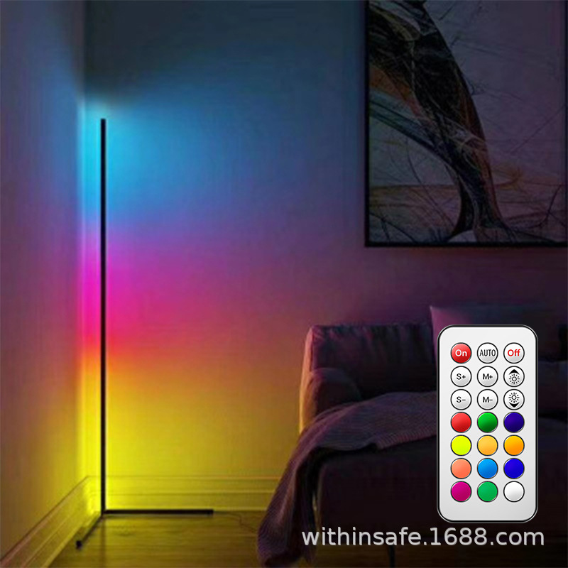 FUENTE moderna Luz de relleno en vivo LED de colores RGB lámpara de pie sala de estar dormitorio esquina simple magia colorida lámpara de techo
