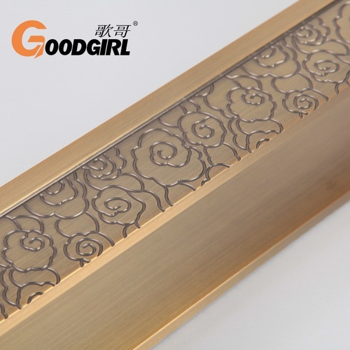 Antique-style glass door pull handle, Chinese carved aluminum plate handle, hotel main door engraved with LOGO handle, double door pull handle