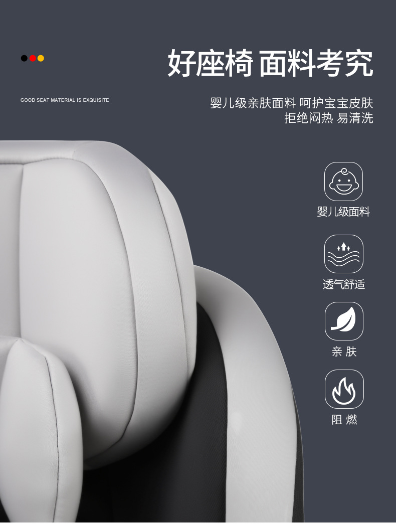 Faleiman Kidsren's Car Safety Seat 0-4-12 Years Old Baby Seat Isofix Interface Car Spine Protector