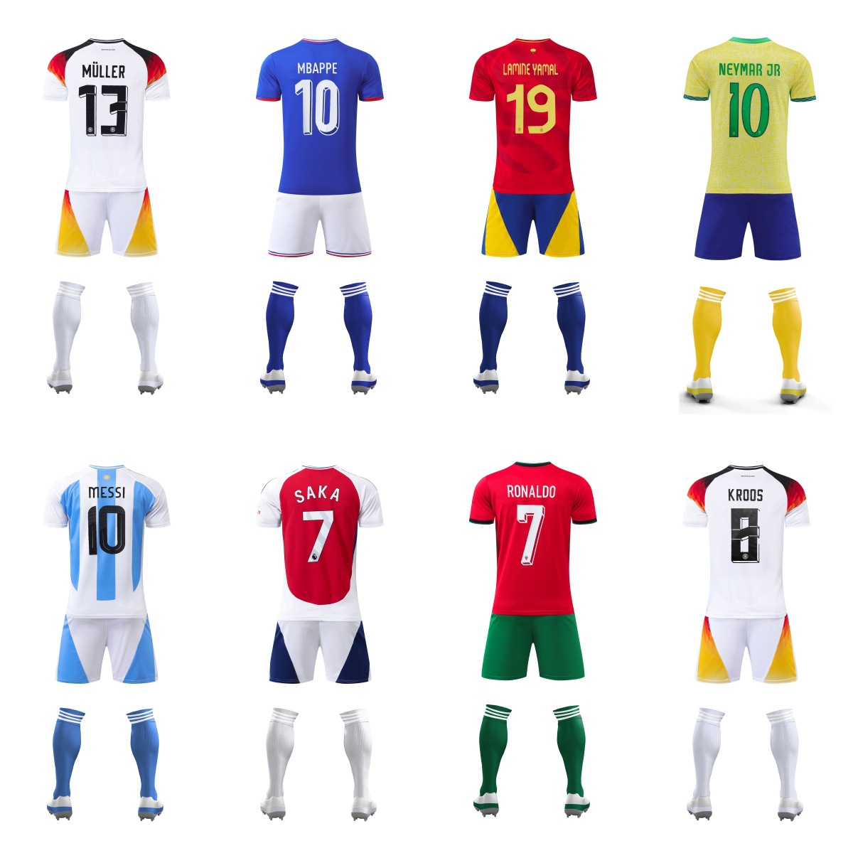 Traje de camiseta de fútbol con número Miami Crescent Neymar Riad C Roman City Harland