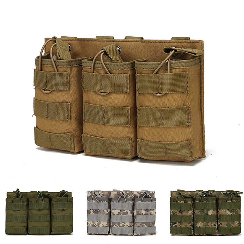 Bolsa de cartucho triple Chaleco de campo Molle bolsa de accesorios táctica bolsa de artículos diversos bolsa triple bolsa de almacenamiento bolsa de la máquina