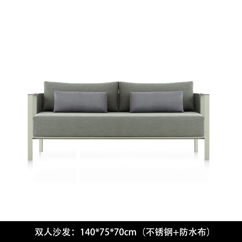 Sofá nórdico al aire libre ocio minimalista diseñador de acero inoxidable patio villa creativo impermeable muebles al aire libre