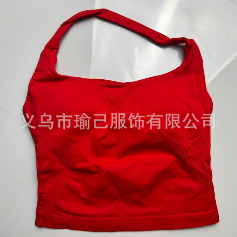 Camiseta deportiva sin costuras de estilo europeo y americano DFYNE, color liso, espalda descubierta, con cuello redondo, moldeadora, que evita que se vea la piel, para mujer