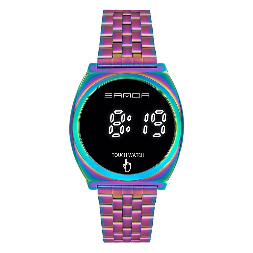 Sanda SANDA 8012 pantalla táctil LED reloj deportivo electrónico estudiante moda colorido reloj impermeable