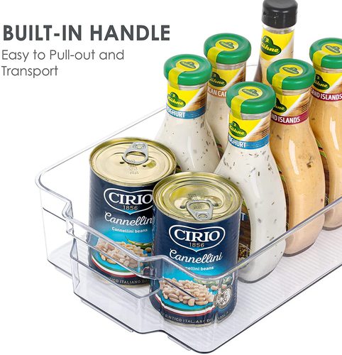 Cross-border kitchen refrigerator storage box best-selling set transparent PET box food and beverage organization storage box wholesale