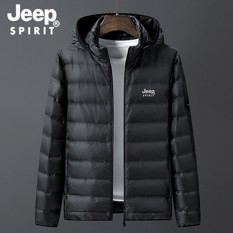 JEEP SPIRIT hombres otoño e invierno ligero abajo chaqueta soporte collar plus tamaño más suelta pato blanco abajo chaqueta hombres