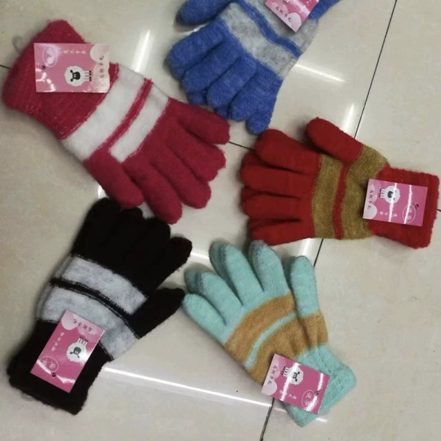 Женские теплые перчатки с полными пальцами, осенне-зимние теплые перчатки, вязаные теплые шерстяные перчатки для езды на электромобиле, магазин в двух юанях