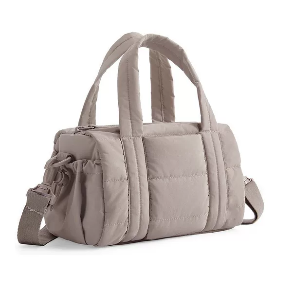 In-Stock Women's Fluffy Quilted Shoulder Bag Mini Gym Bag with Detachable Shoulder Strap Small Luggage Crossbody Bag