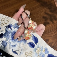 純銀S999金エナメル吉祥如意平安ボタンひょうたんペンダント足銀国潮男女アクセサリーペンダント