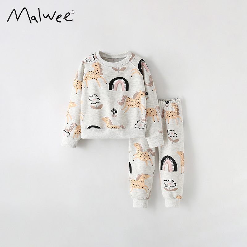Malwee ropa para niños otoño y invierno nuevo juego de suéter Europa y América niños de cuello redondo de manga larga ropa casual para niños
