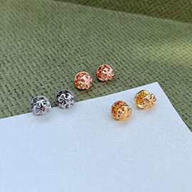 欧美时尚轻奢简约通勤小众设计英文字母气质小巧金属耳钉 耳饰
