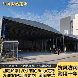 电动推拉蓬户外仓库可移动推拉遮阳雨棚临时伸缩式雨蓬物流遮阳蓬