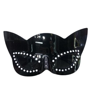Factory direct supply new Halloween black white dot black cat mask glasses holiday personality party supplies makeup clothes