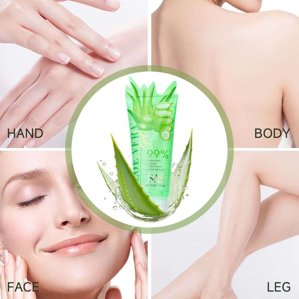 SAS transfronterizo aloe vera limpieza profunda gel exfoliante suave limpieza facial al por mayor gel de aloe vera SAH188