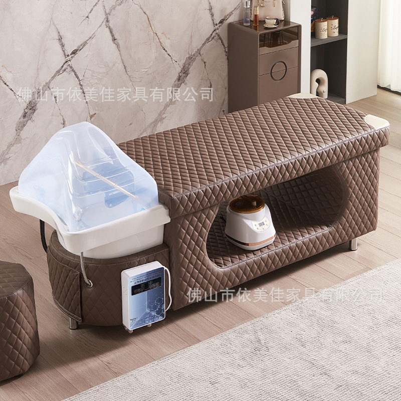 Masaje cabeza terapia cama peluquería especial peluquería salón de belleza calentador de agua temperatura constante circulación de agua fumigación tailandés cama de champú